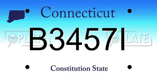 B3457I Connecticut License Plate