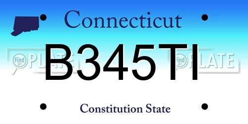 B345TI Connecticut License Plate