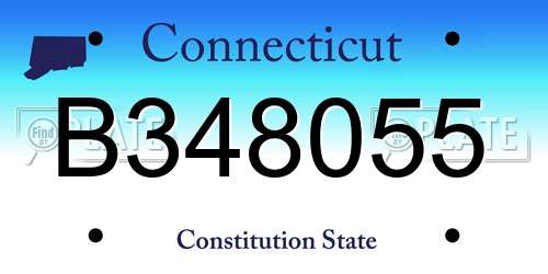 B348055 Connecticut License Plate