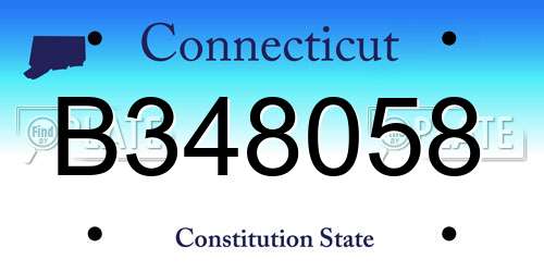 B348058 Connecticut License Plate