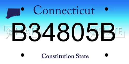 B34805B Connecticut License Plate