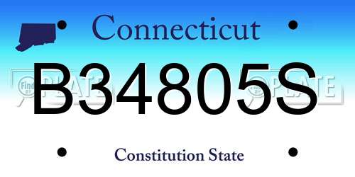 B34805S Connecticut License Plate
