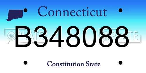 B348088 Connecticut License Plate