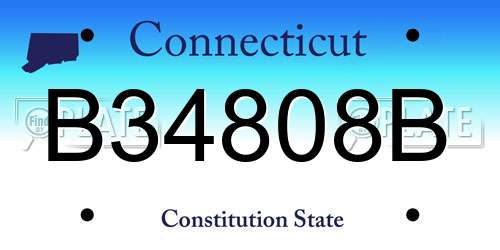 B34808B Connecticut License Plate