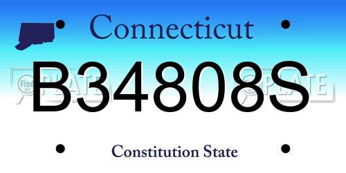B34808S Connecticut License Plate