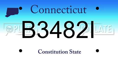 B3482I Connecticut License Plate