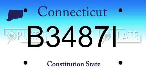 B3487I Connecticut License Plate