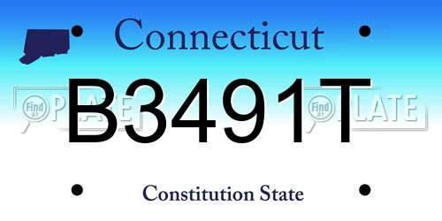 B3491T Connecticut License Plate