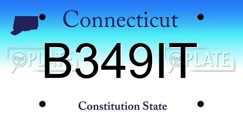 B349IT Connecticut License Plate