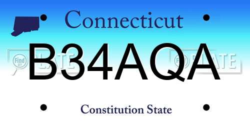 B34AQA Connecticut License Plate
