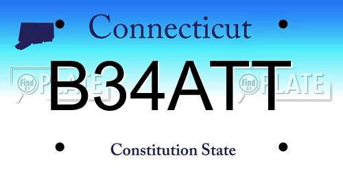 B34ATT Connecticut License Plate
