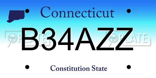 B34AZZ Connecticut License Plate