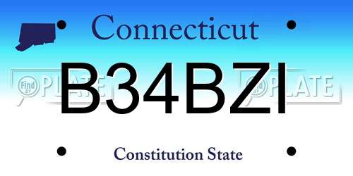 B34BZI Connecticut License Plate