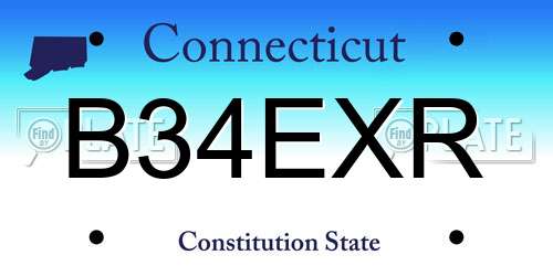 B34EXR Connecticut License Plate