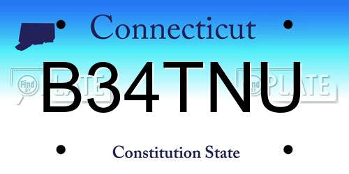 B34TNU Connecticut License Plate