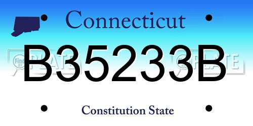 B35233B Connecticut License Plate