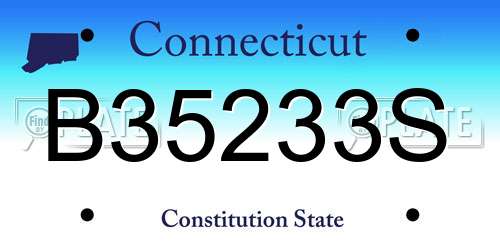 B35233S Connecticut License Plate