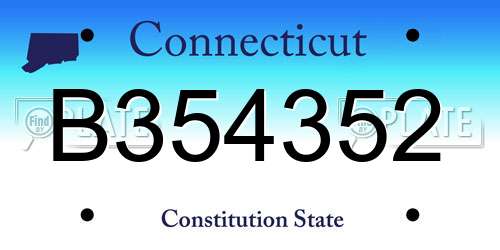 B354352 Connecticut License Plate