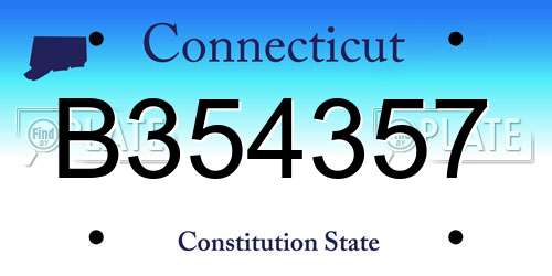 B354357 Connecticut License Plate