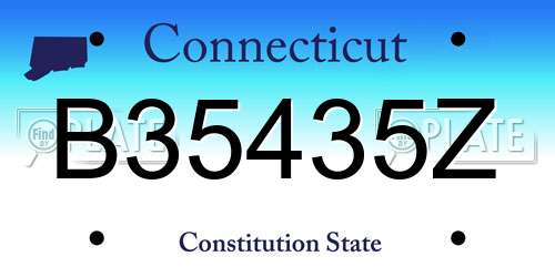 B35435Z Connecticut License Plate