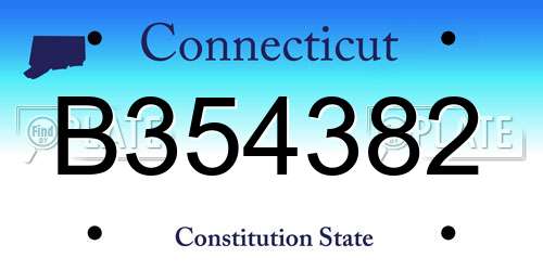 B354382 Connecticut License Plate