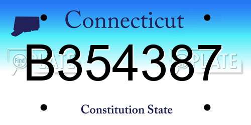 B354387 Connecticut License Plate
