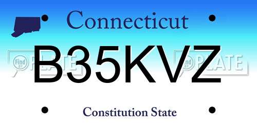 B35KVZ Connecticut License Plate