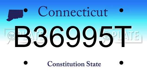 B36995T Connecticut License Plate