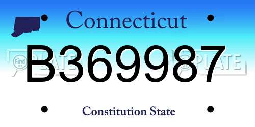 B369987 Connecticut License Plate