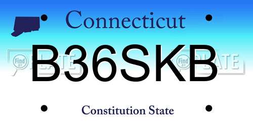 B36SKB Connecticut License Plate