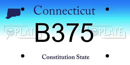 B375 Connecticut License Plate