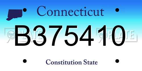 B375410 Connecticut License Plate