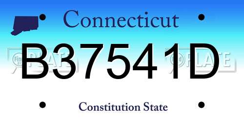 B37541D Connecticut License Plate
