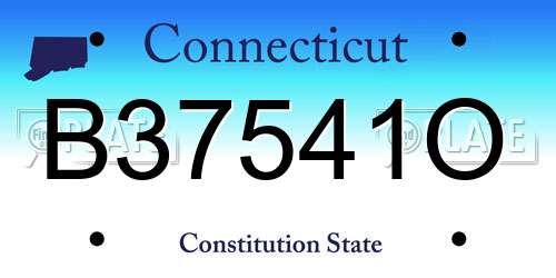 B37541O Connecticut License Plate