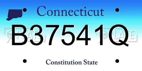 B37541Q Connecticut License Plate