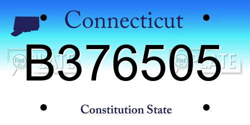 B376505 Connecticut License Plate