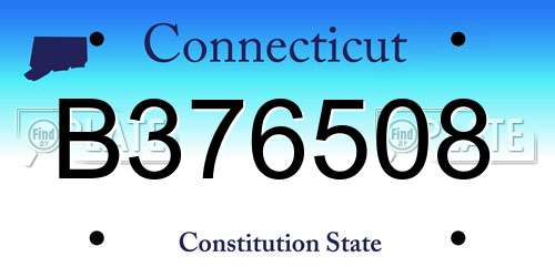 B376508 Connecticut License Plate