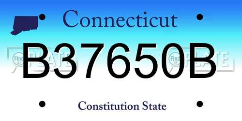 B37650B Connecticut License Plate