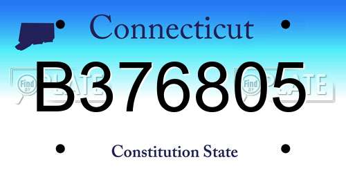 B376805 Connecticut License Plate