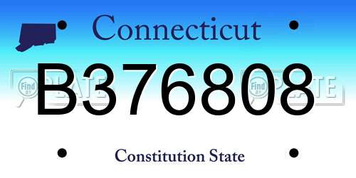 B376808 Connecticut License Plate