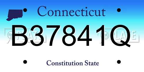 B37841Q Connecticut License Plate