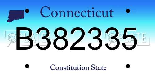 B382335 Connecticut License Plate