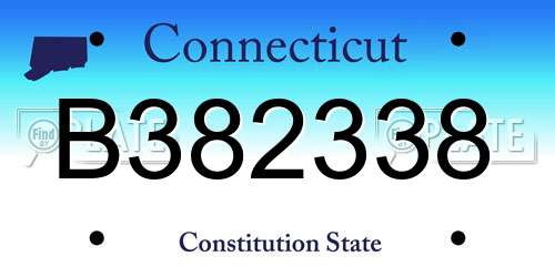 B382338 Connecticut License Plate