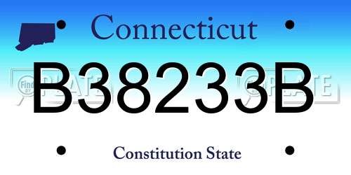 B38233B Connecticut License Plate
