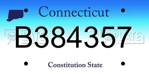 B384357 Connecticut License Plate