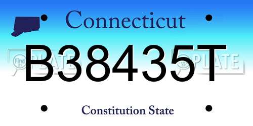 B38435T Connecticut License Plate