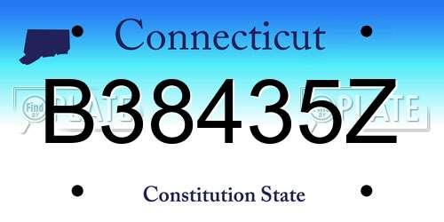 B38435Z Connecticut License Plate
