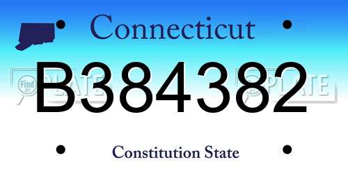 B384382 Connecticut License Plate