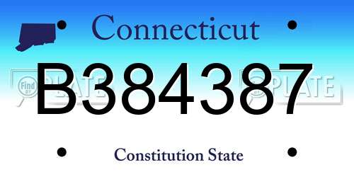 B384387 Connecticut License Plate