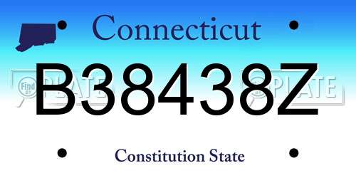 B38438Z Connecticut License Plate